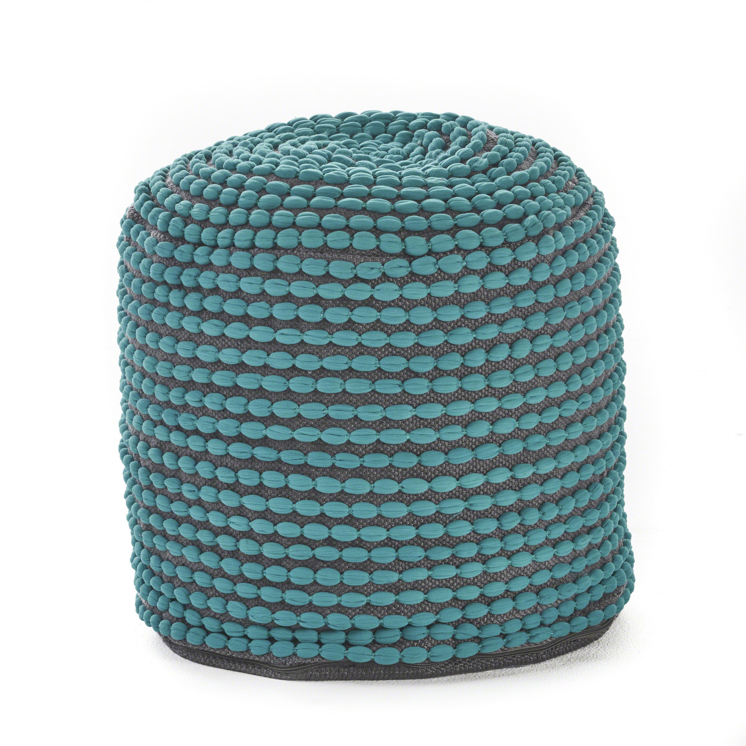 Rosalyn Fabric Round Pouf Ottoman