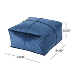 Nakisha Velvet Square Bean Bag Ottoman