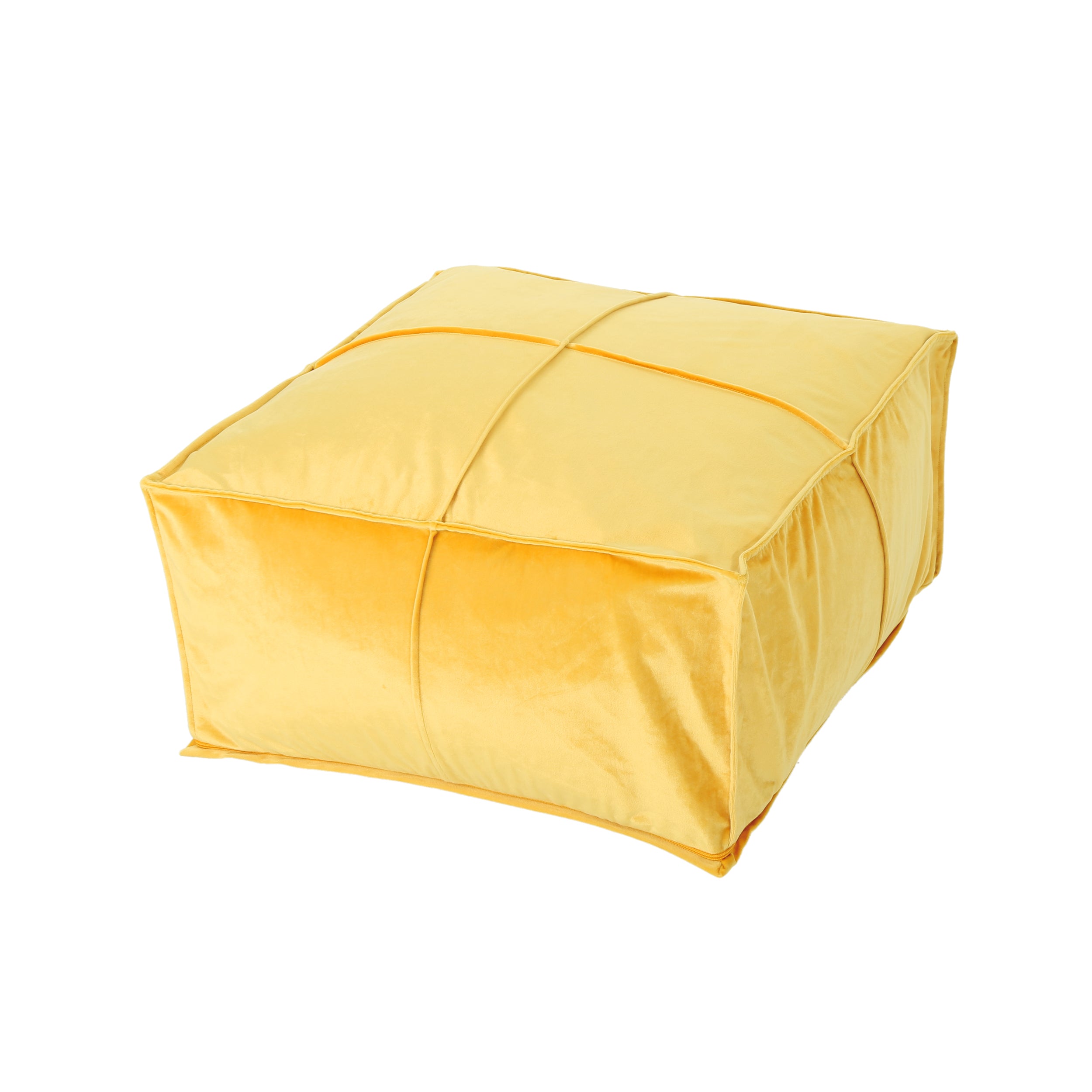 Nakisha Velvet Square Bean Bag Ottoman