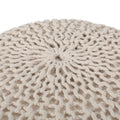Belle Modern Knitted Cotton Round Pouf