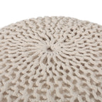 Belle Modern Knitted Cotton Round Pouf