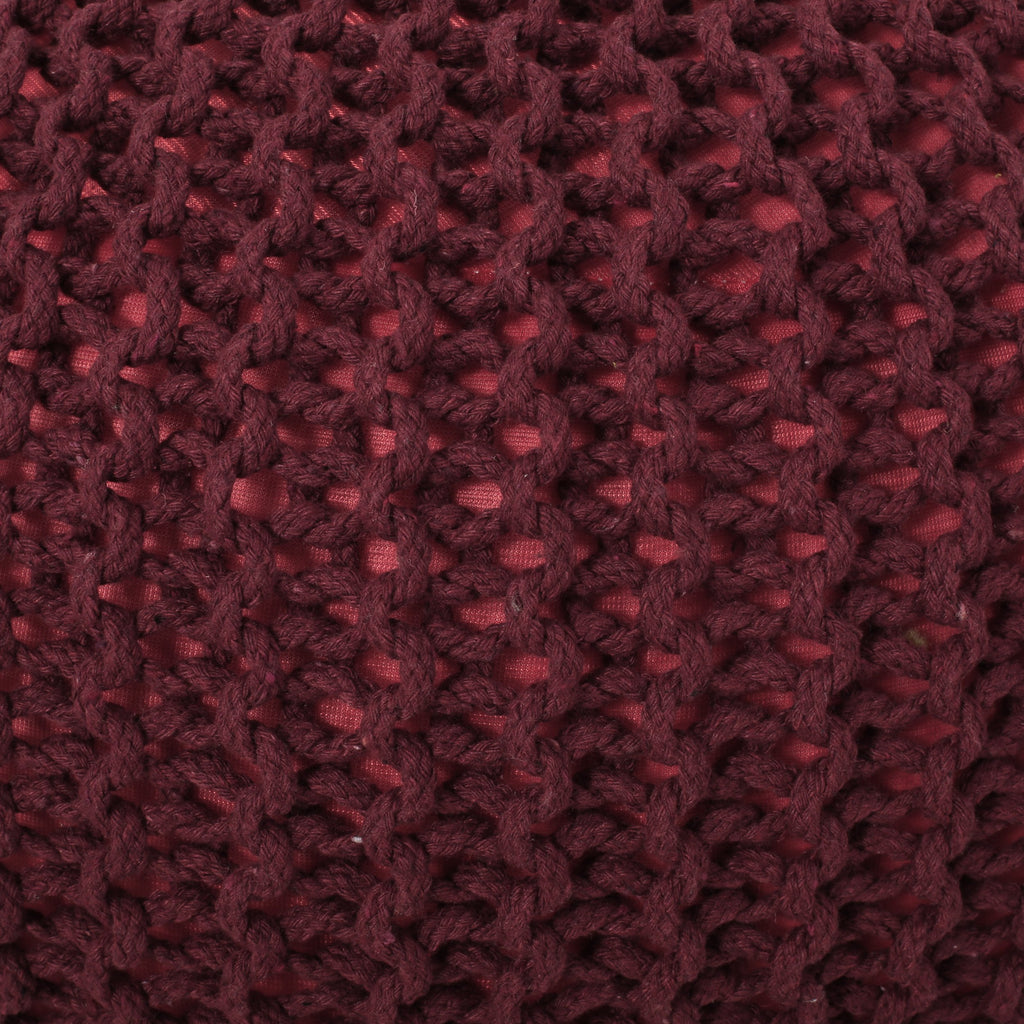 Belle Modern Knitted Cotton Round Pouf