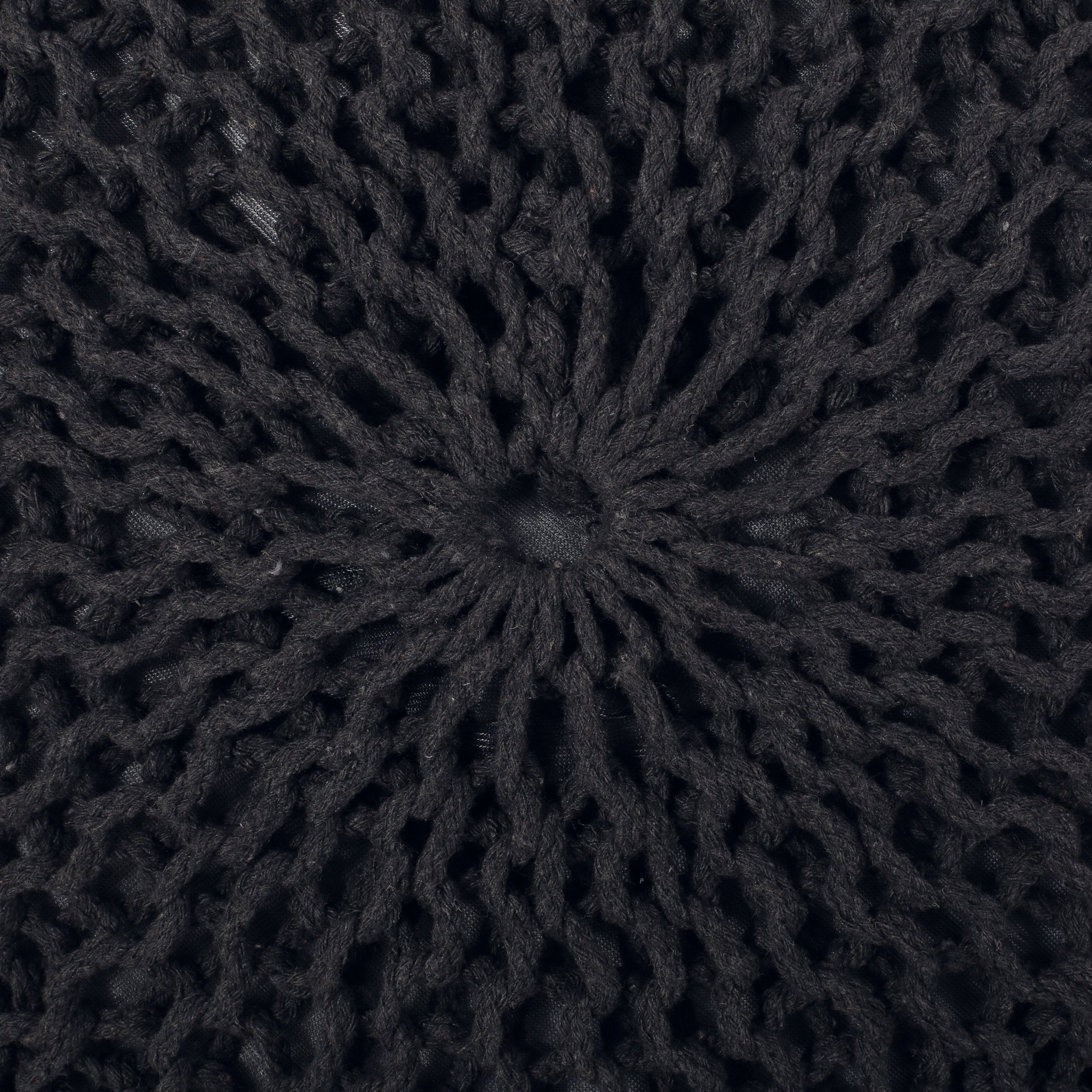 Belle Modern Knitted Cotton Round Pouf