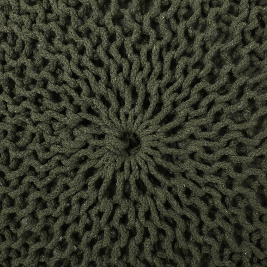 Belle Modern Knitted Cotton Round Pouf