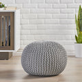 Belle Modern Knitted Cotton Round Pouf