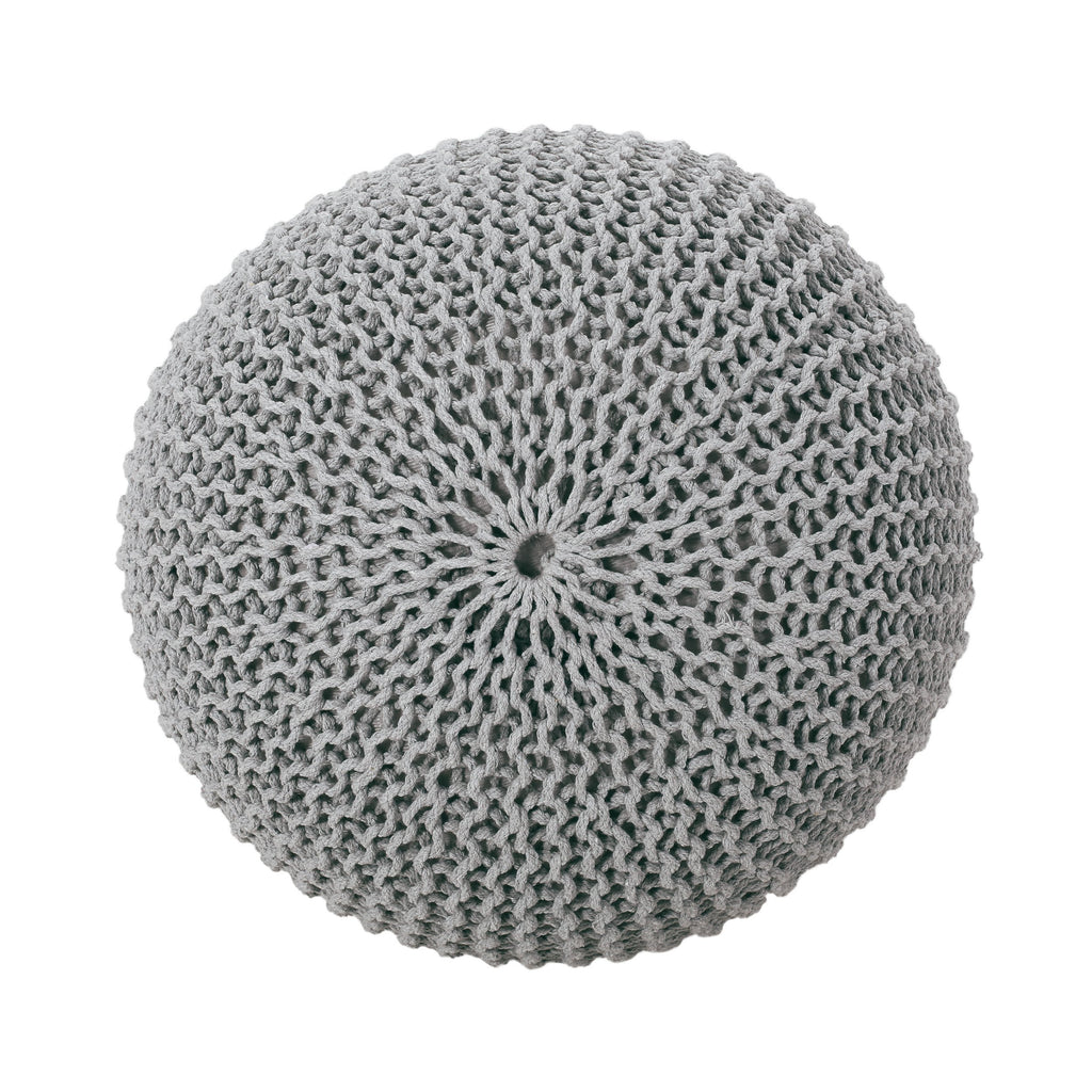 Belle Modern Knitted Cotton Round Pouf