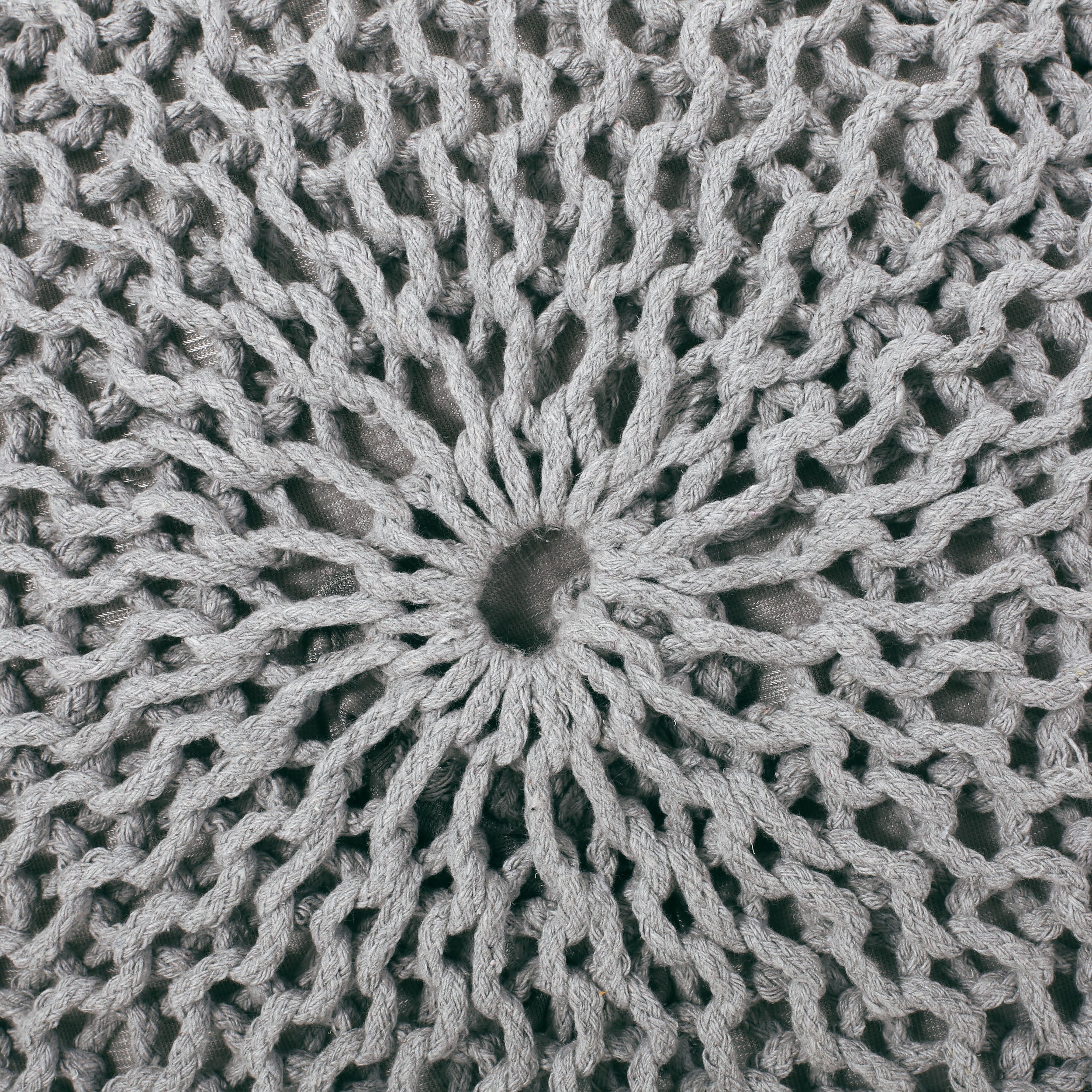 Belle Modern Knitted Cotton Round Pouf