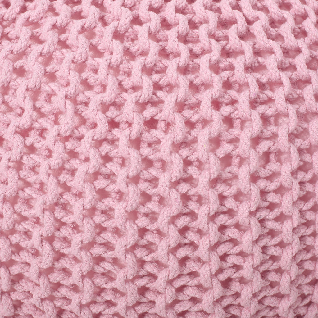 Belle Modern Knitted Cotton Round Pouf