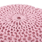 Belle Modern Knitted Cotton Round Pouf