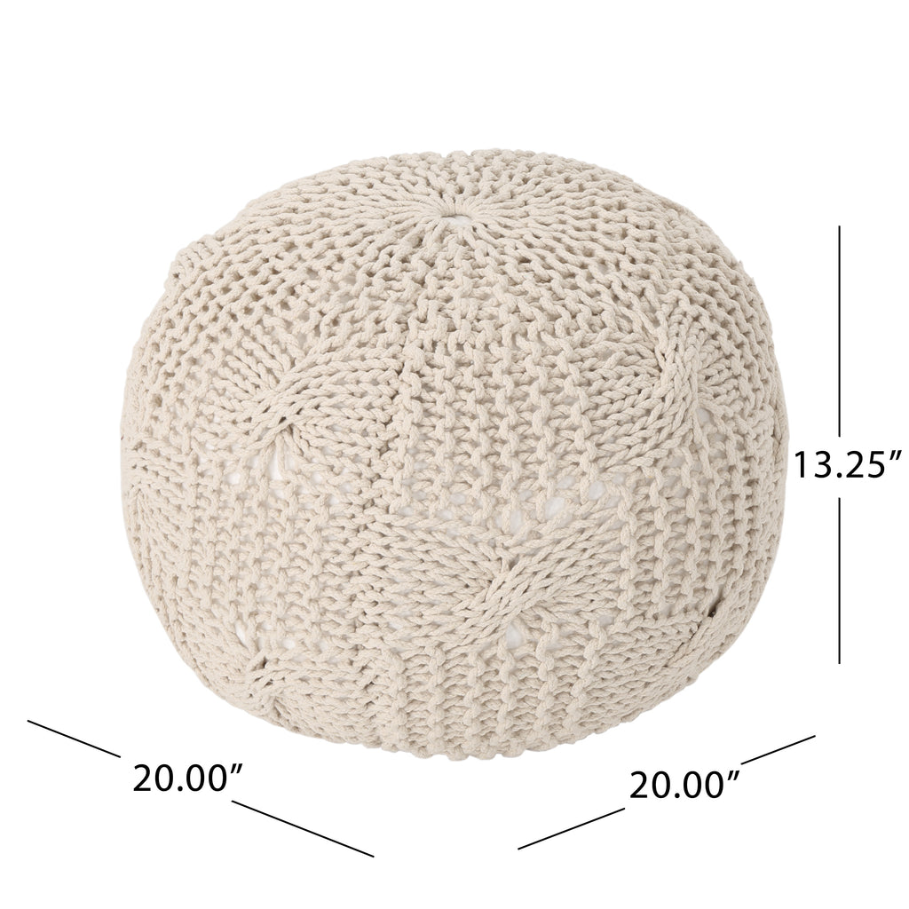 Anouk Knitted Cotton Pouf