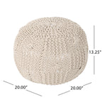 Anouk Knitted Cotton Pouf