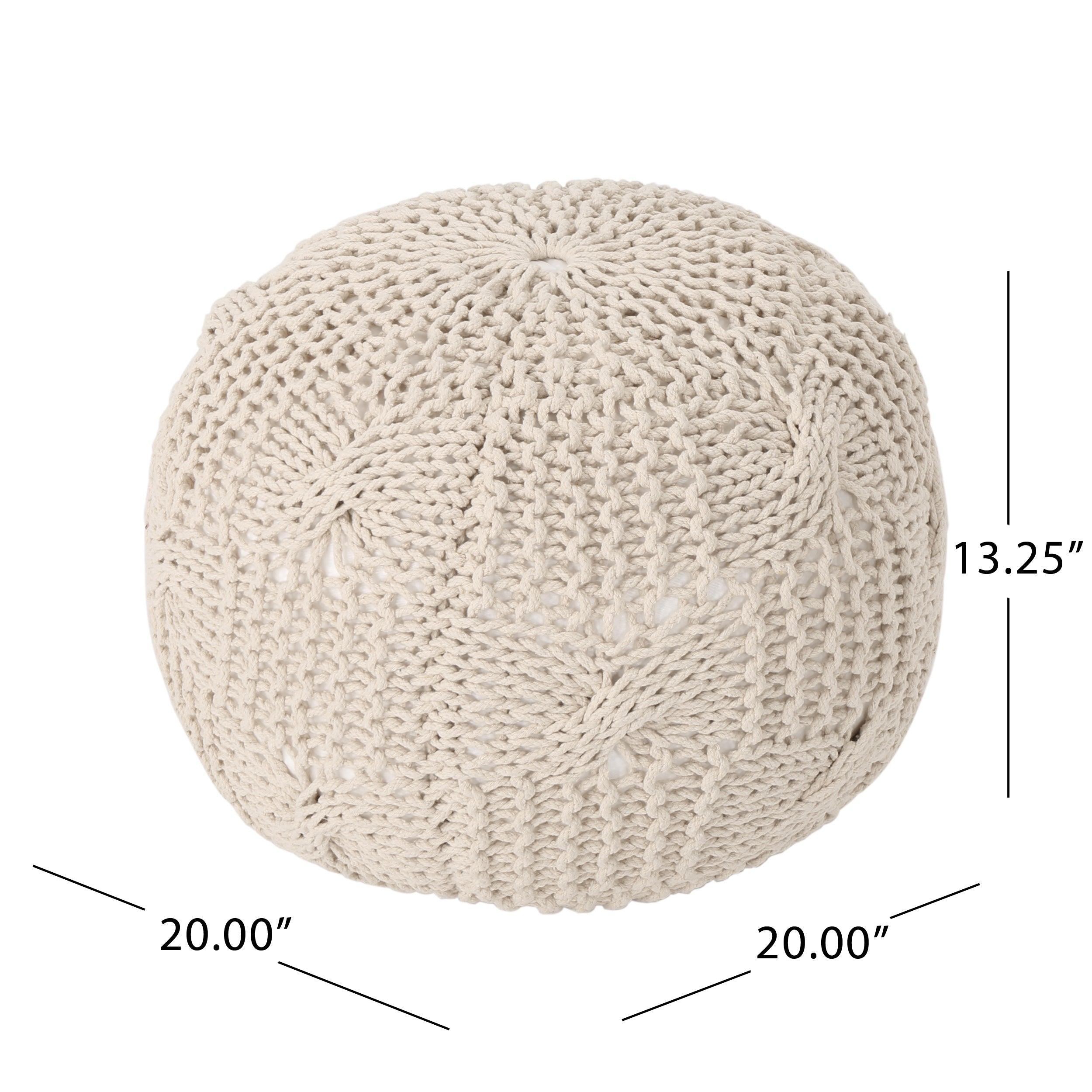 Anouk Knitted Cotton Pouf