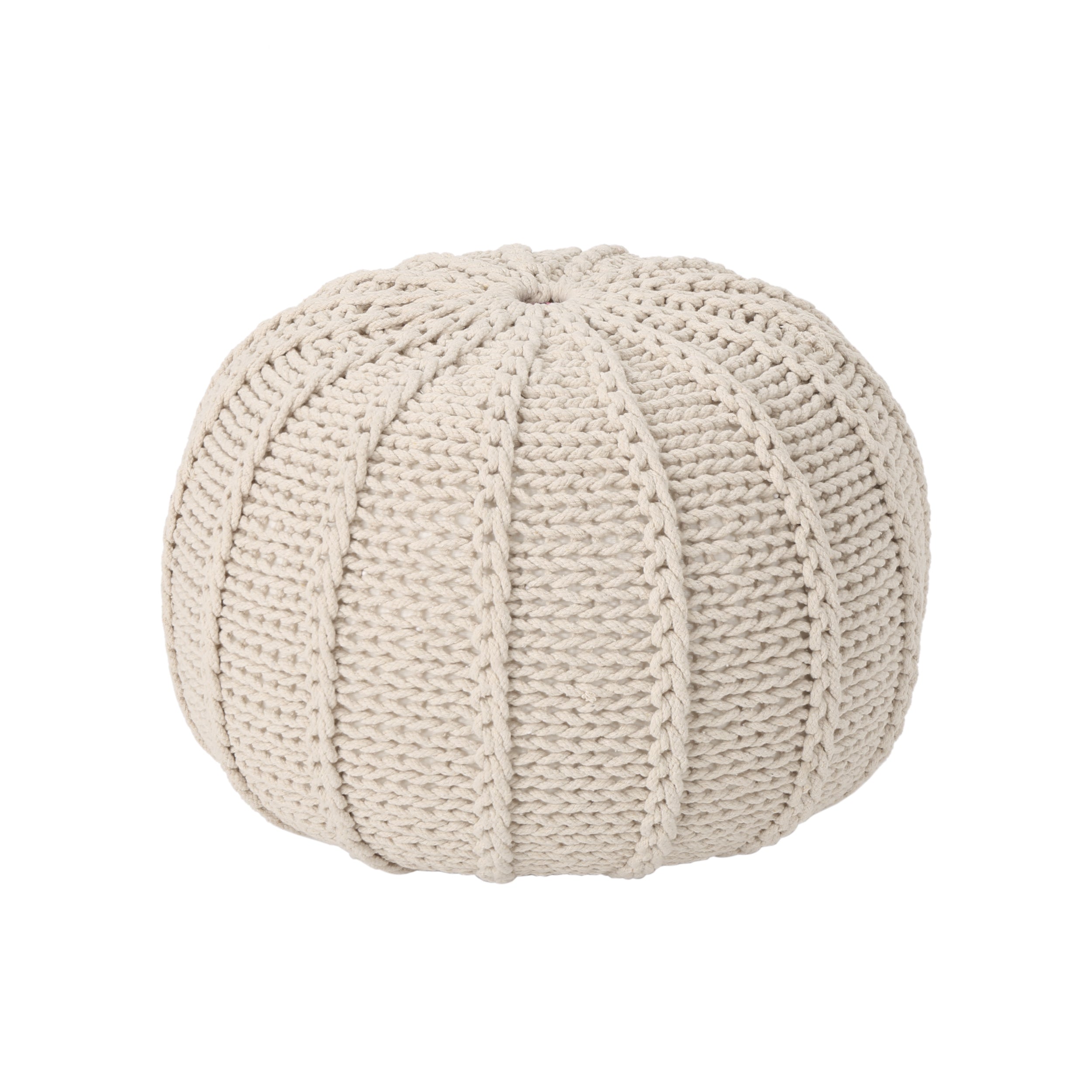 Corisande Knitted Cotton Pouf