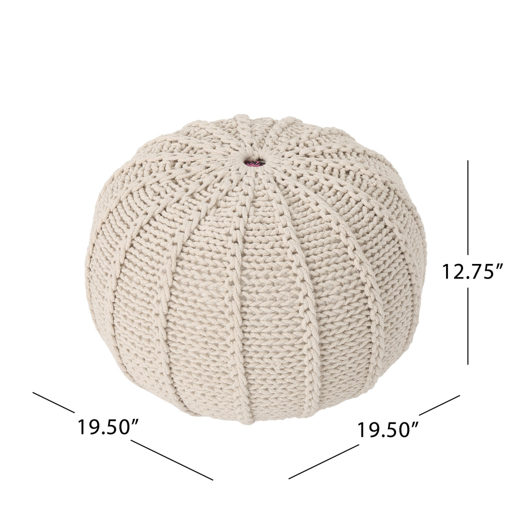 Corisande Knitted Cotton Pouf