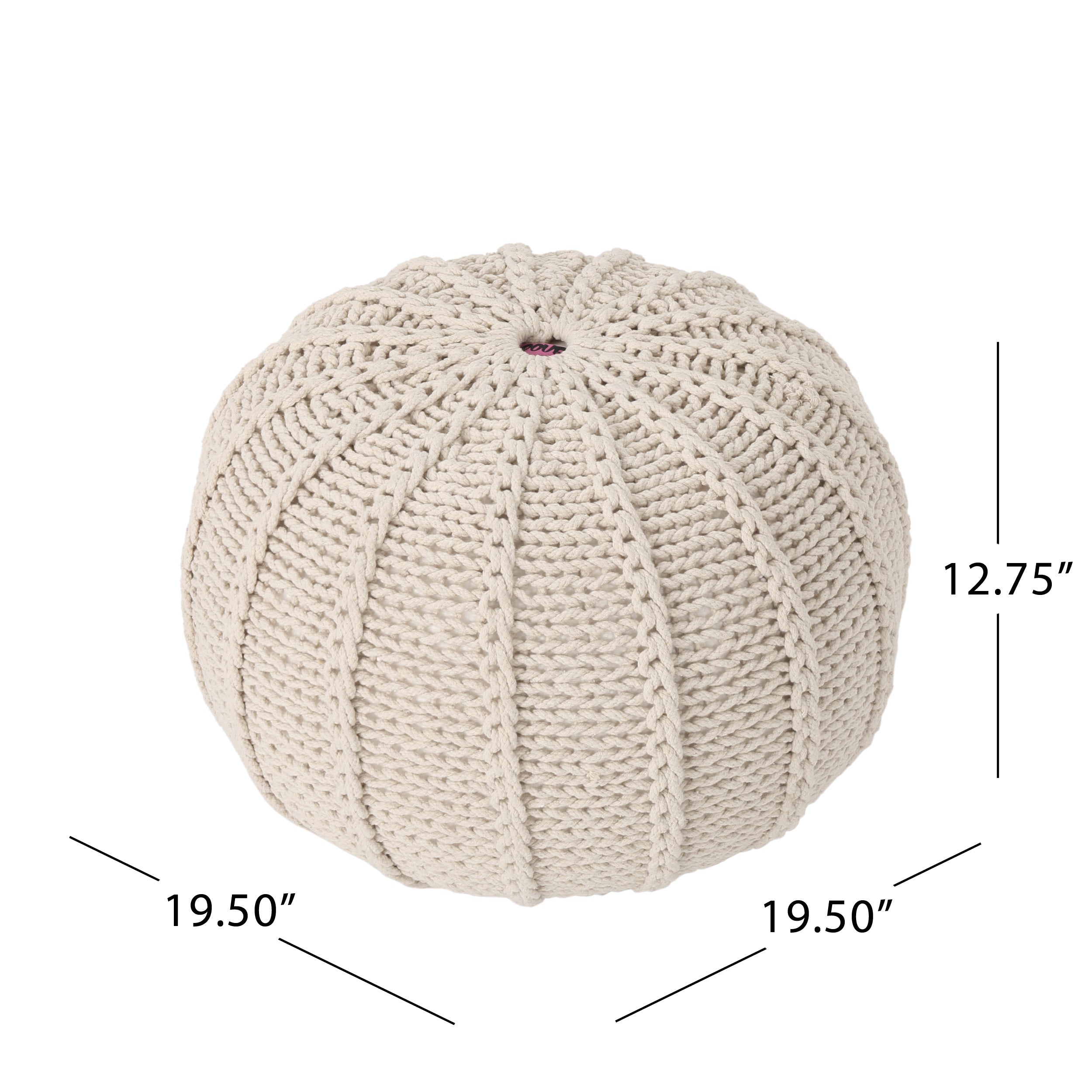 Corisande Knitted Cotton Pouf