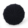 Agatha Modern Knitted Cotton Round Pouf