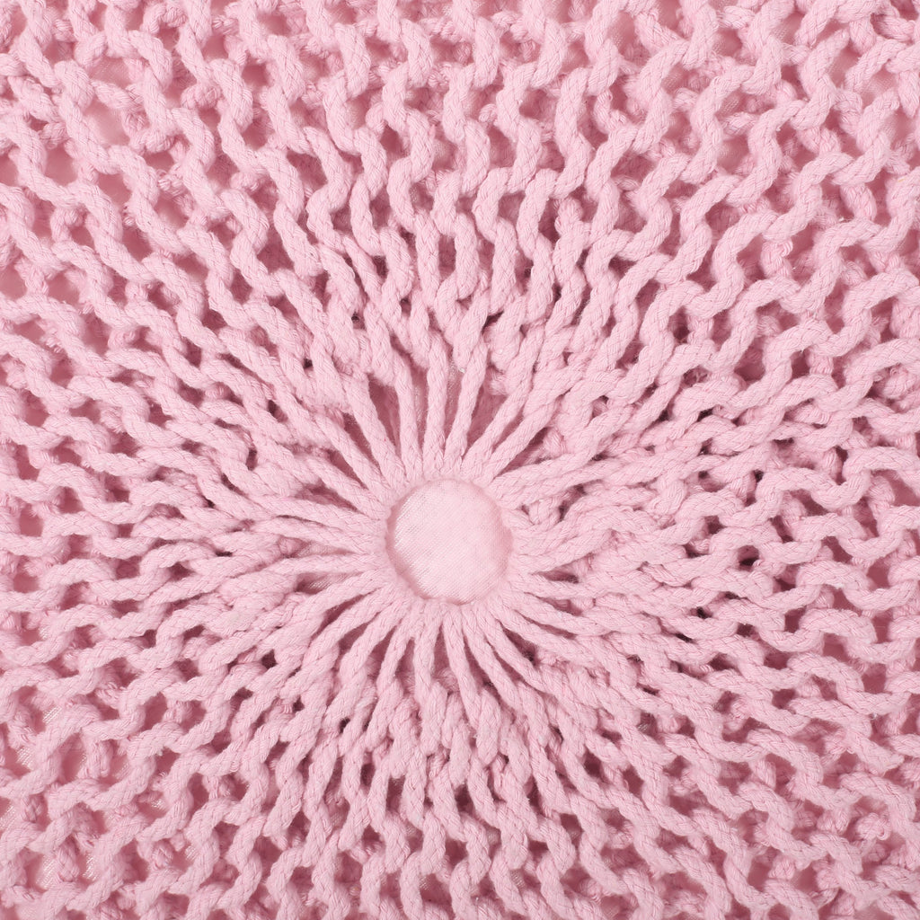 Beryl Modern Knitted Cotton Round Pouf