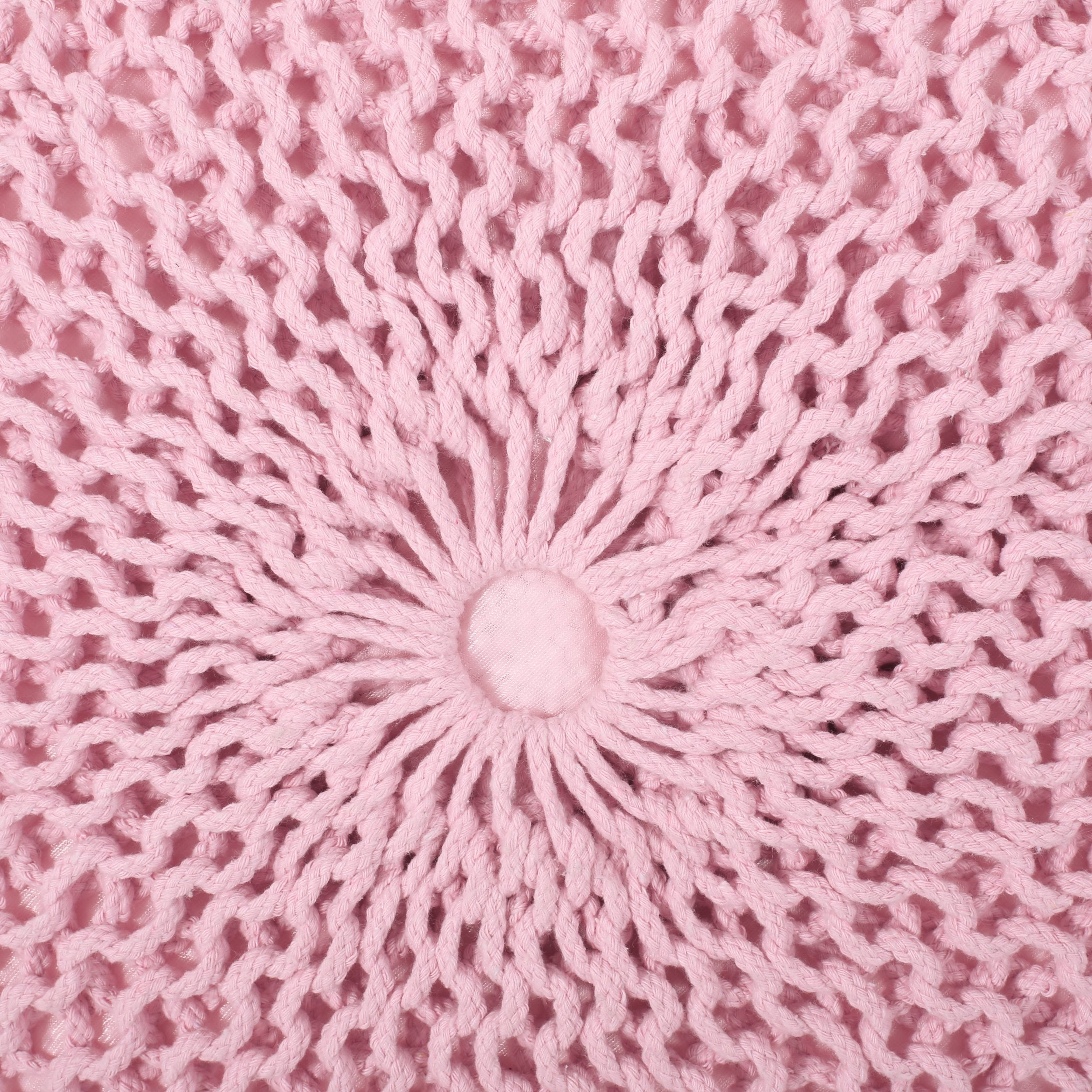 Beryl Modern Knitted Cotton Round Pouf