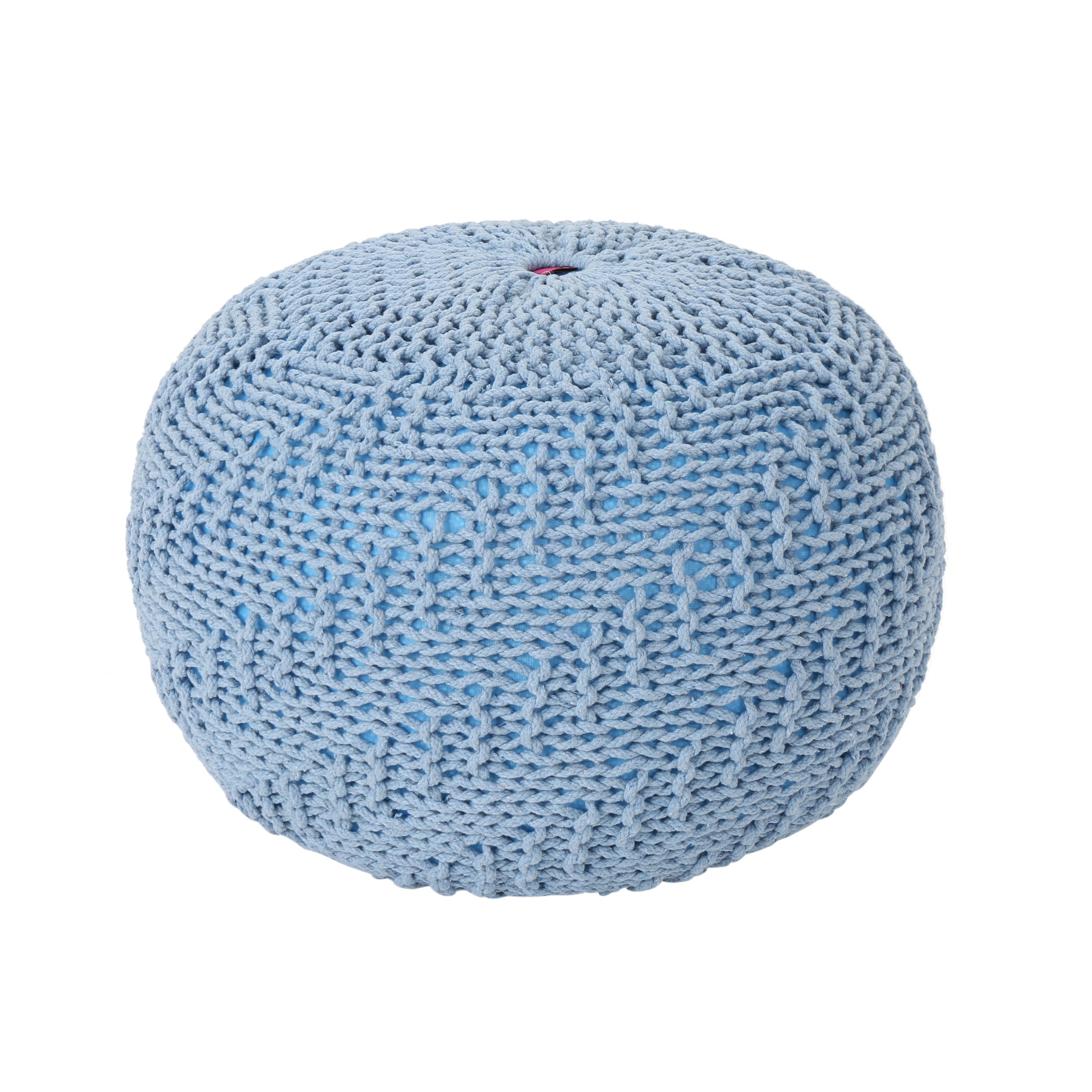 Hershel Knitted Cotton Pouf