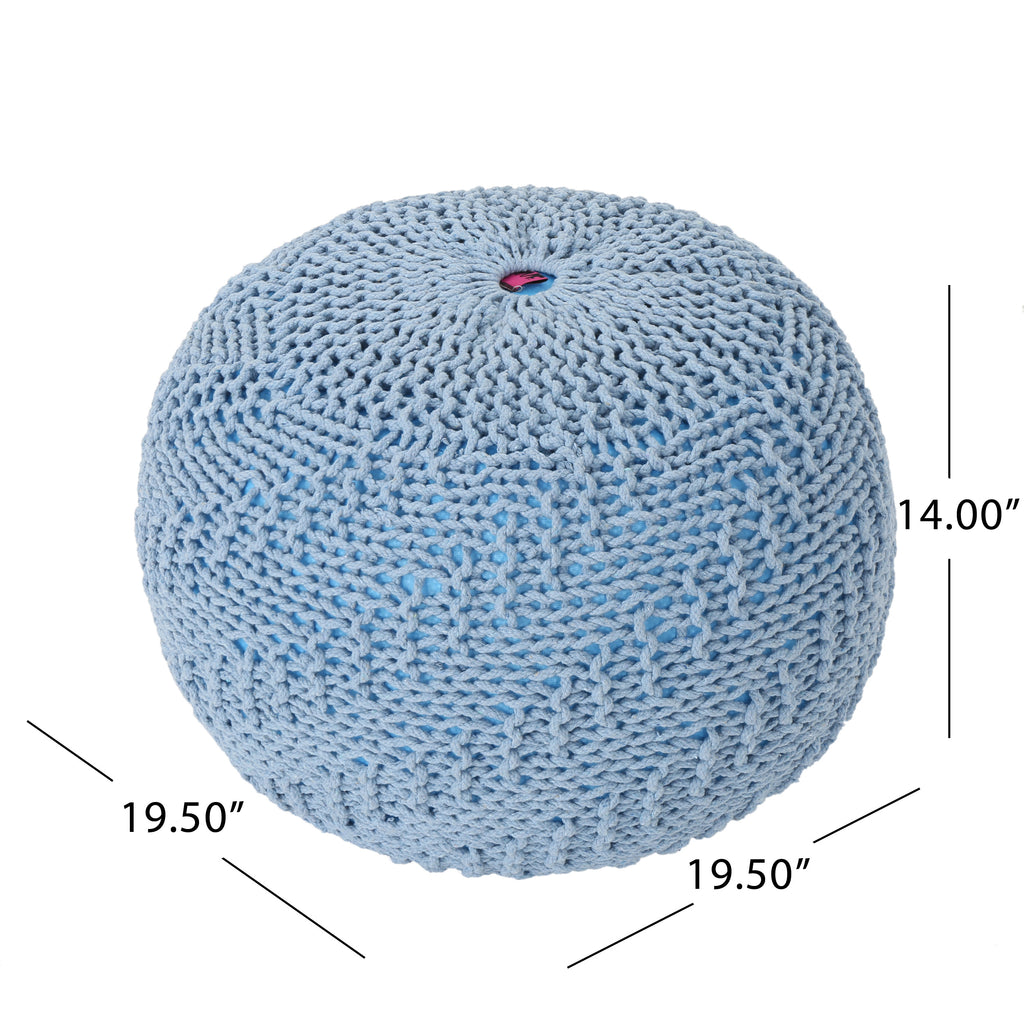 Hershel Knitted Cotton Pouf