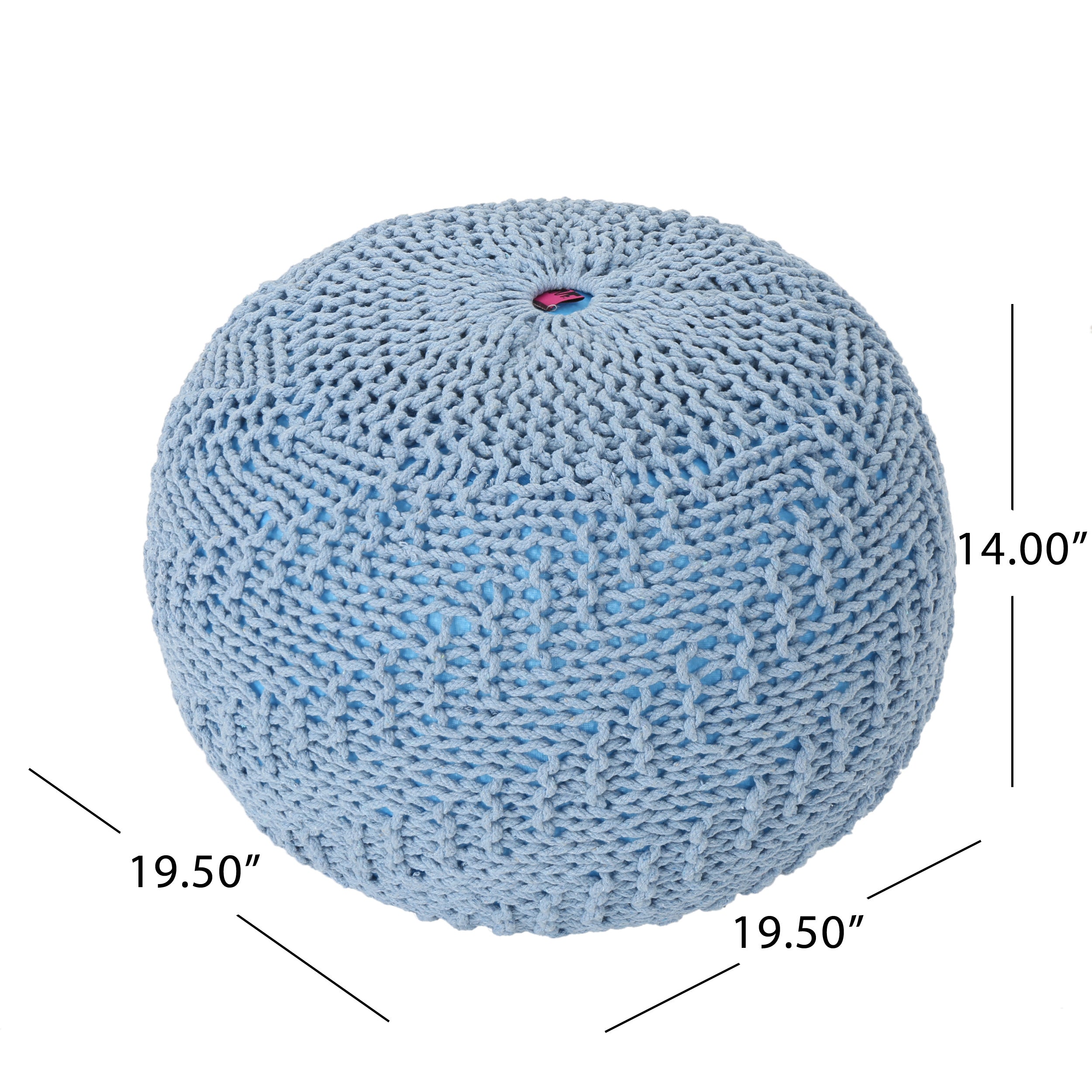 Hershel Knitted Cotton Pouf