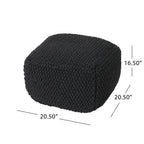 Hollis Knitted Cotton Square Pouf