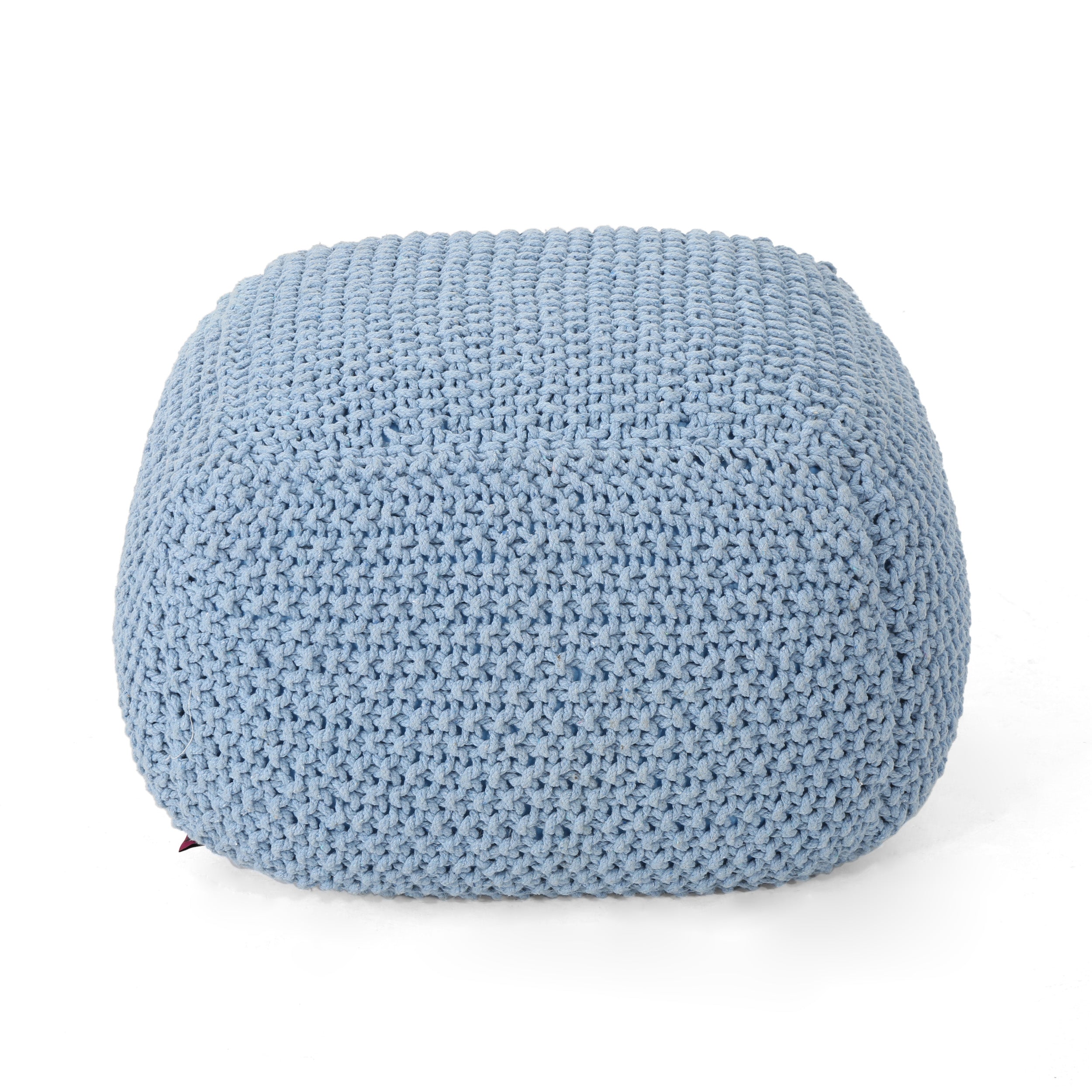 Hollis Knitted Cotton Square Pouf