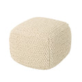 Finch Knitted Cotton Square Pouf