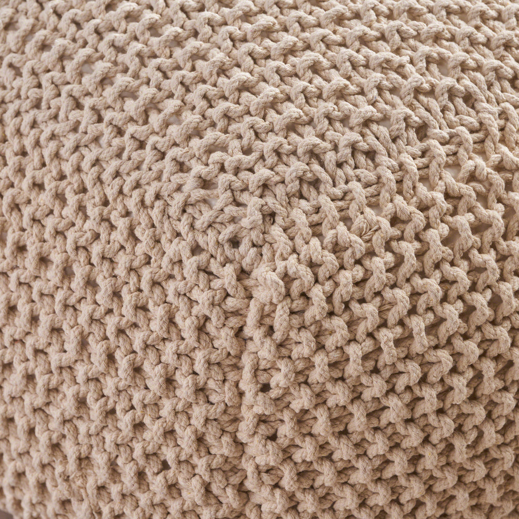 Finch Knitted Cotton Square Pouf