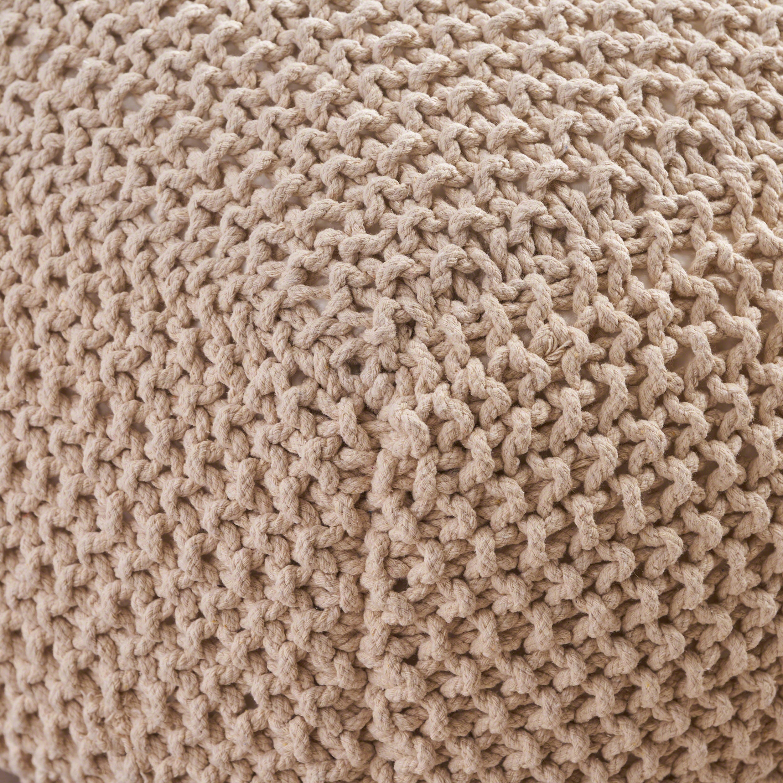 Finch Knitted Cotton Square Pouf