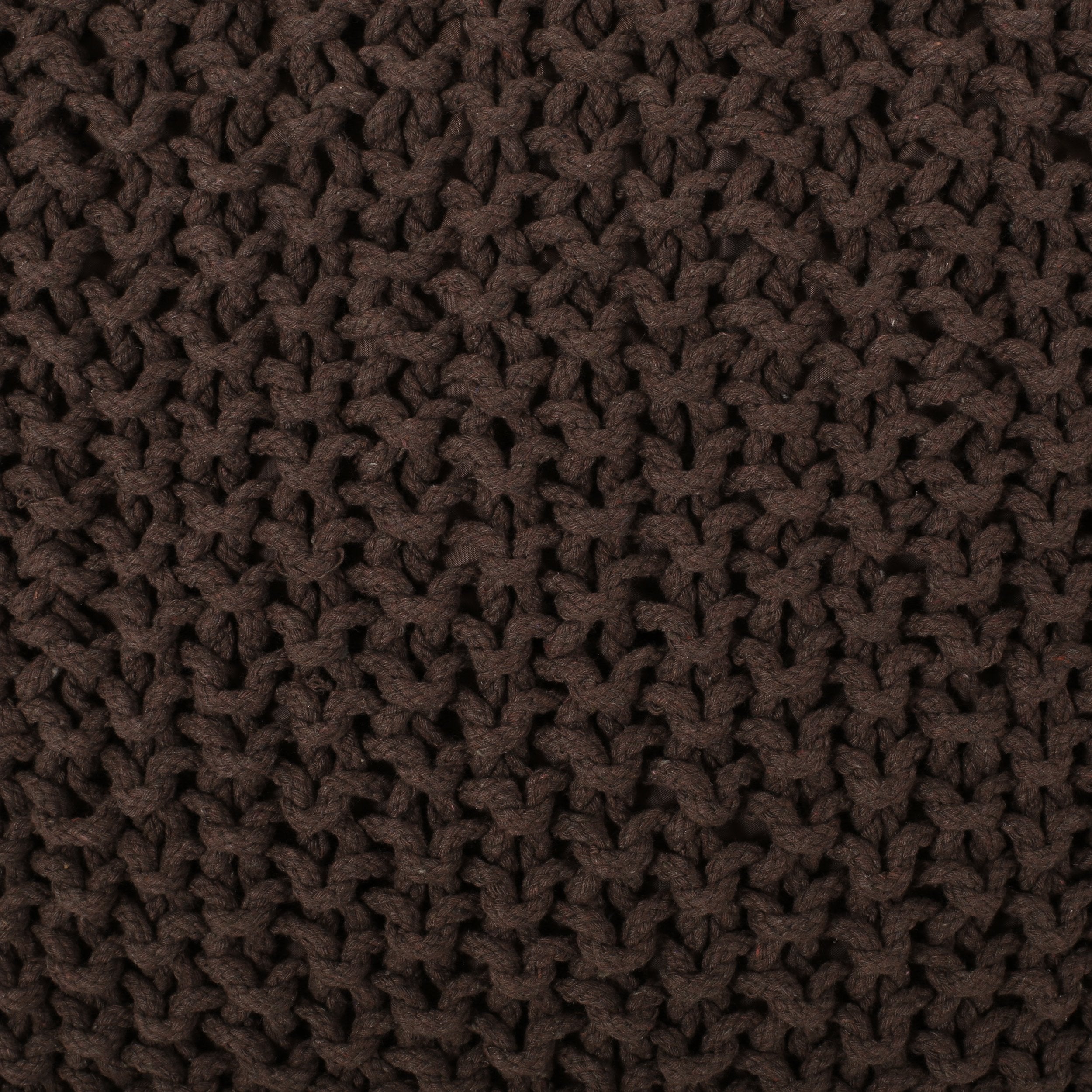 Teresa Modern Knitted Cotton Cube Pouf