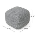 Finch Knitted Cotton Square Pouf
