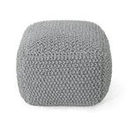 Finch Knitted Cotton Square Pouf