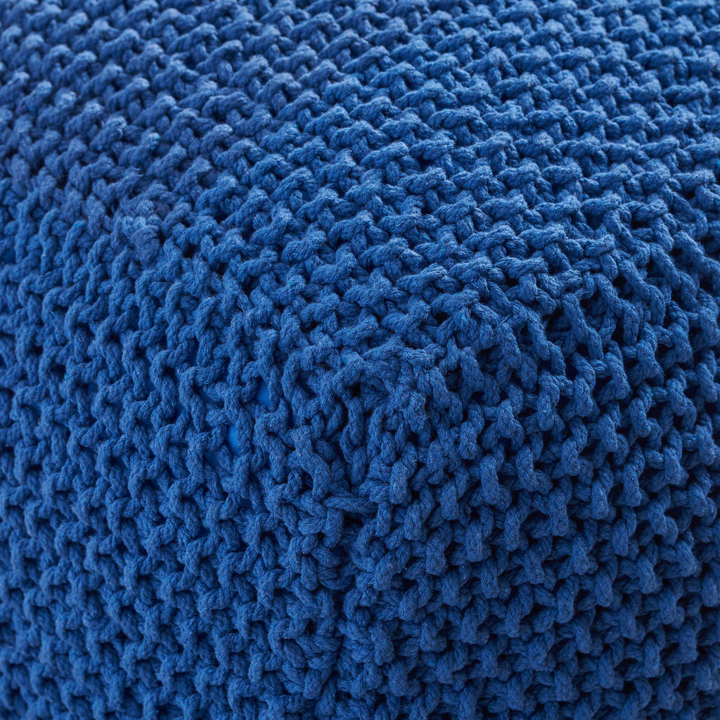 Finch Knitted Cotton Square Pouf