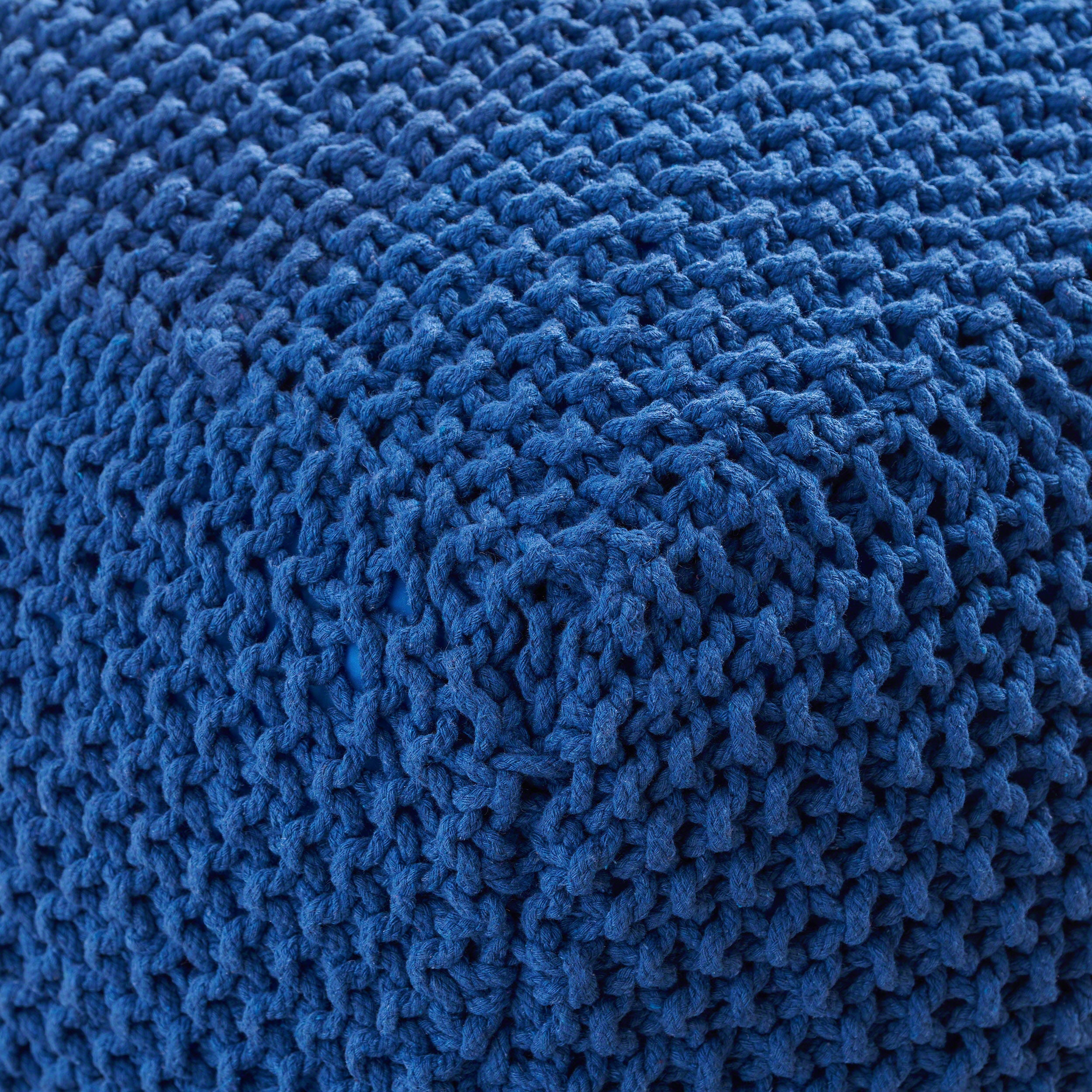 Finch Knitted Cotton Square Pouf