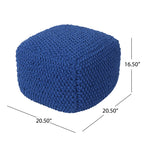 Finch Knitted Cotton Square Pouf