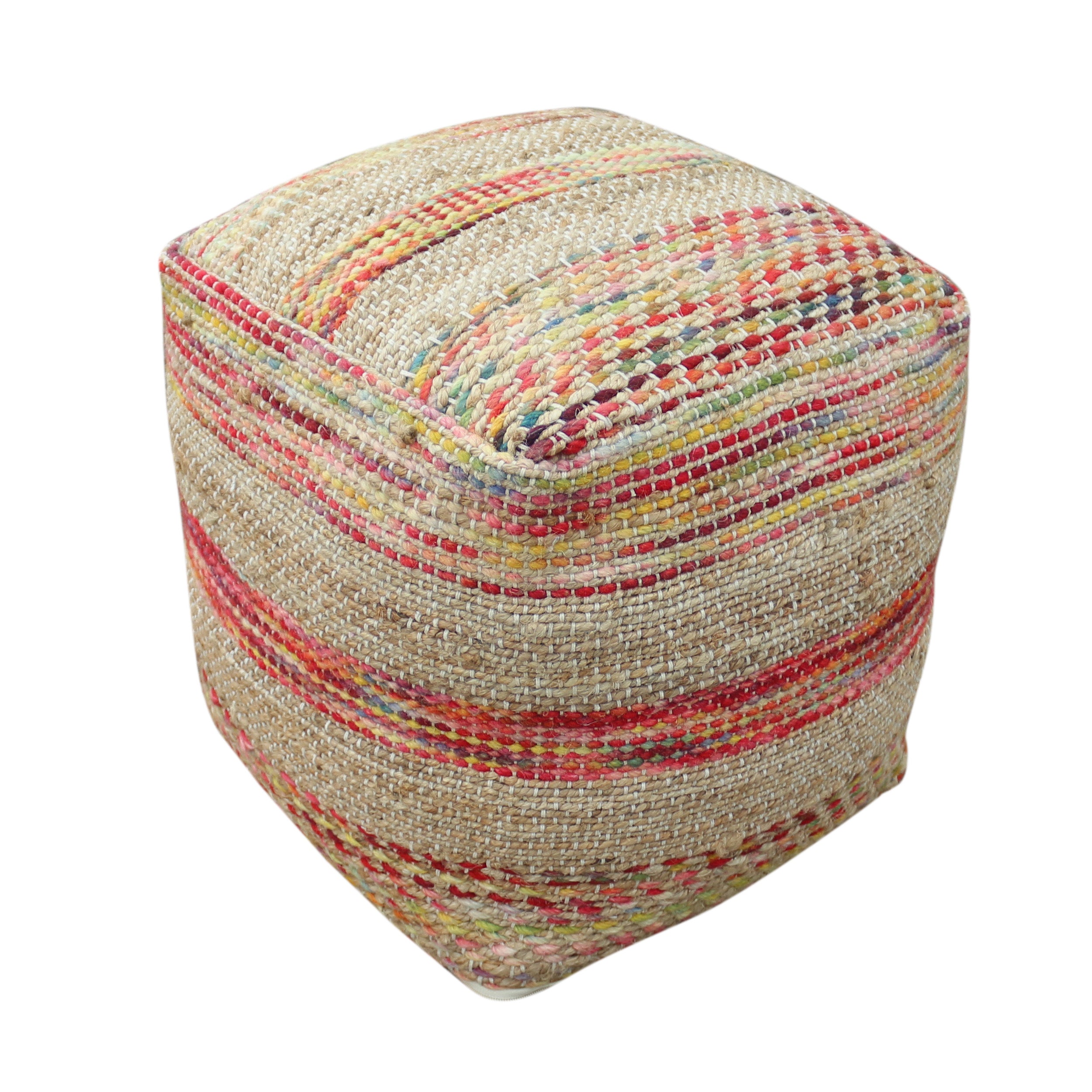 Lola Boho Hemp and Wool Pouf