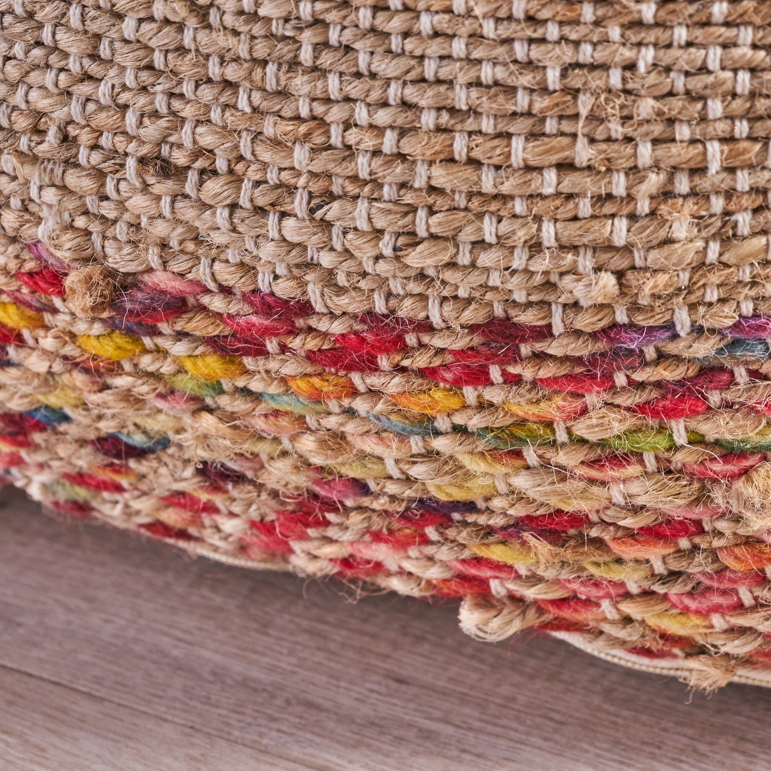 Lola Boho Handcrafted Fabric Cube Pouf