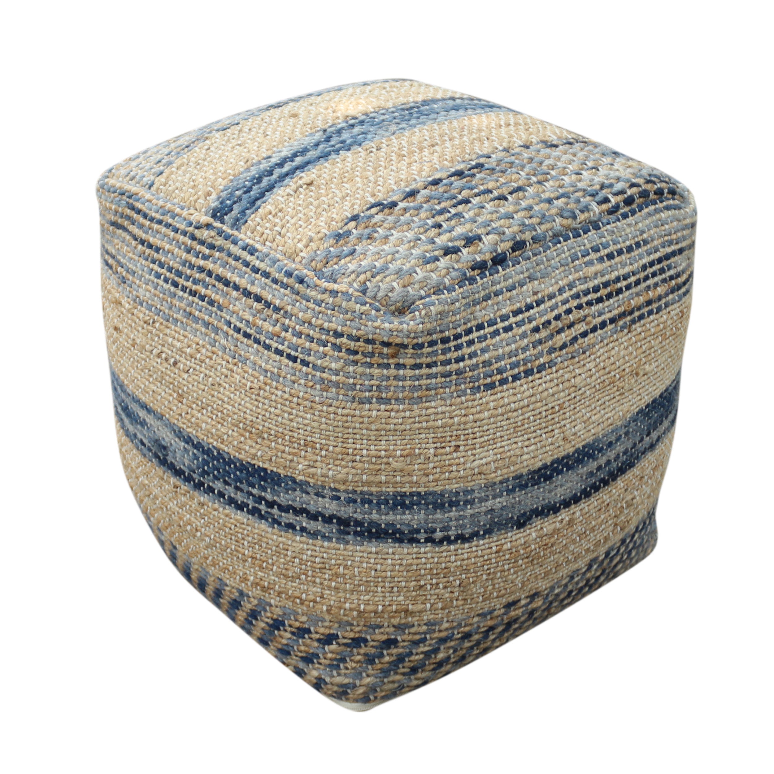 Lola Boho Hemp and Wool Pouf