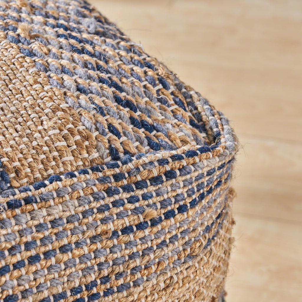 Lola Boho Hemp and Wool Pouf