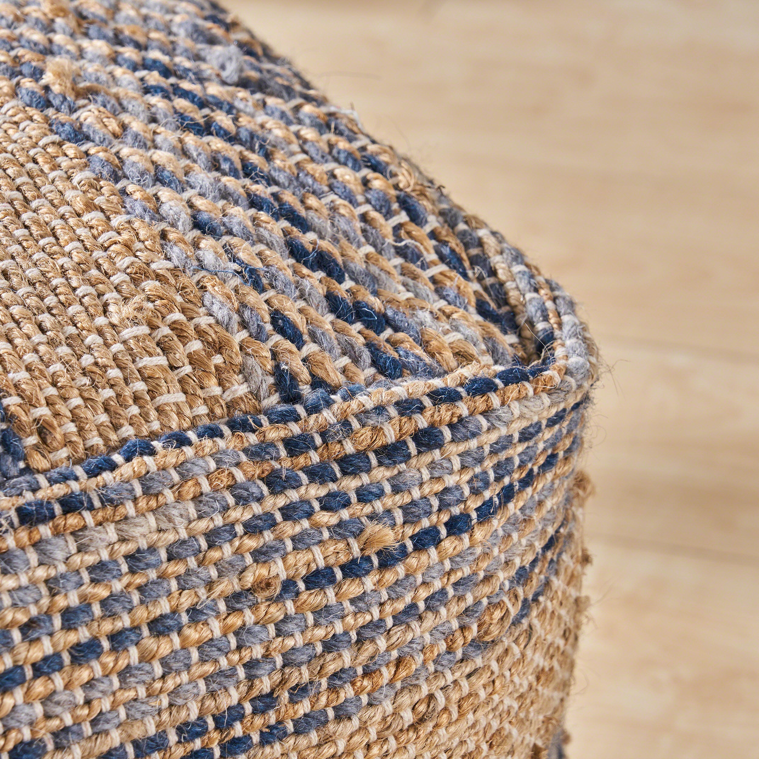 Lola Boho Hemp and Wool Pouf