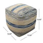 Lola Boho Hemp and Wool Pouf