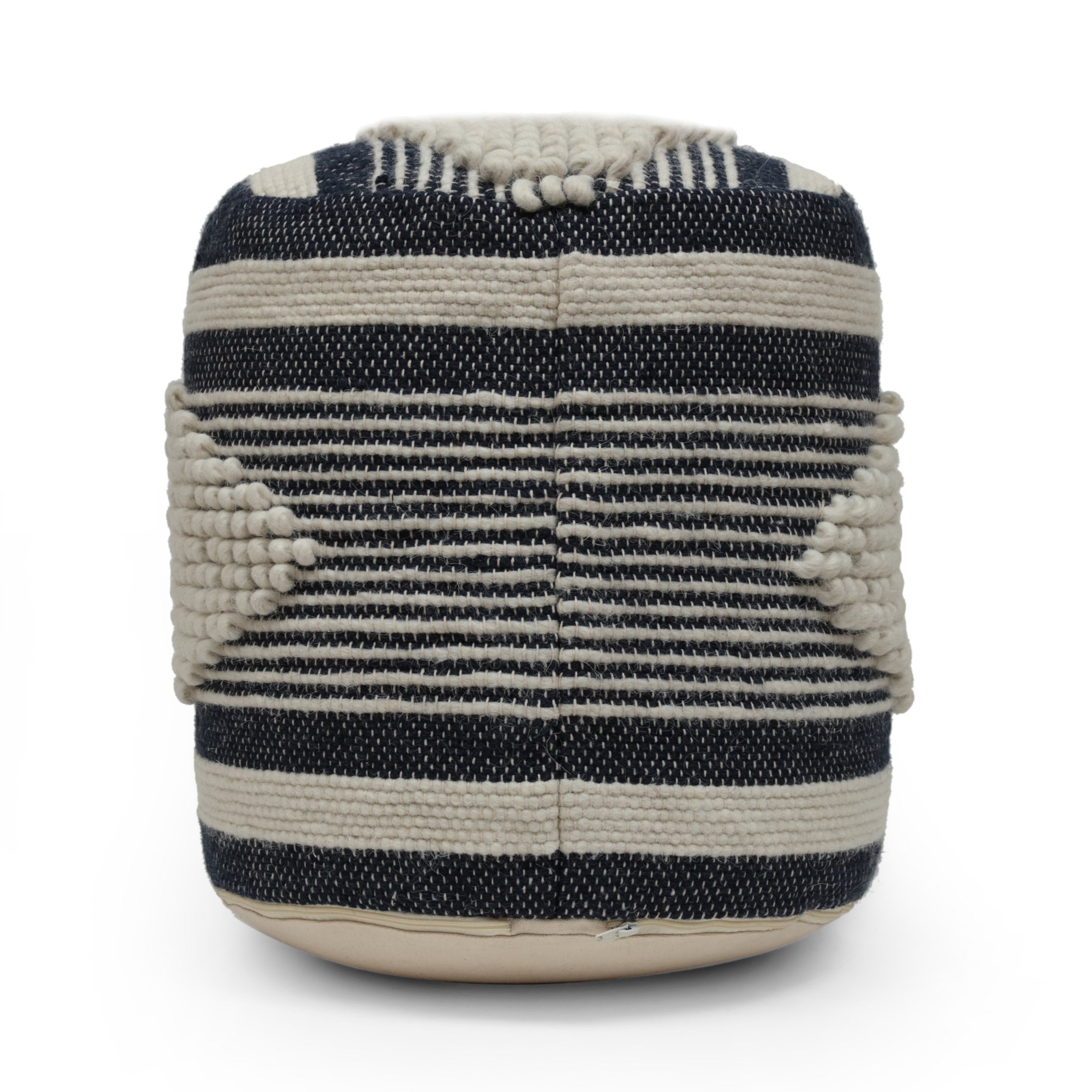 Villard Boho Handcrafted Fabric Cylinder Pouf