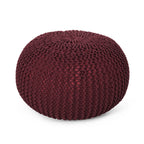 Belle Modern Knitted Cotton Round Pouf