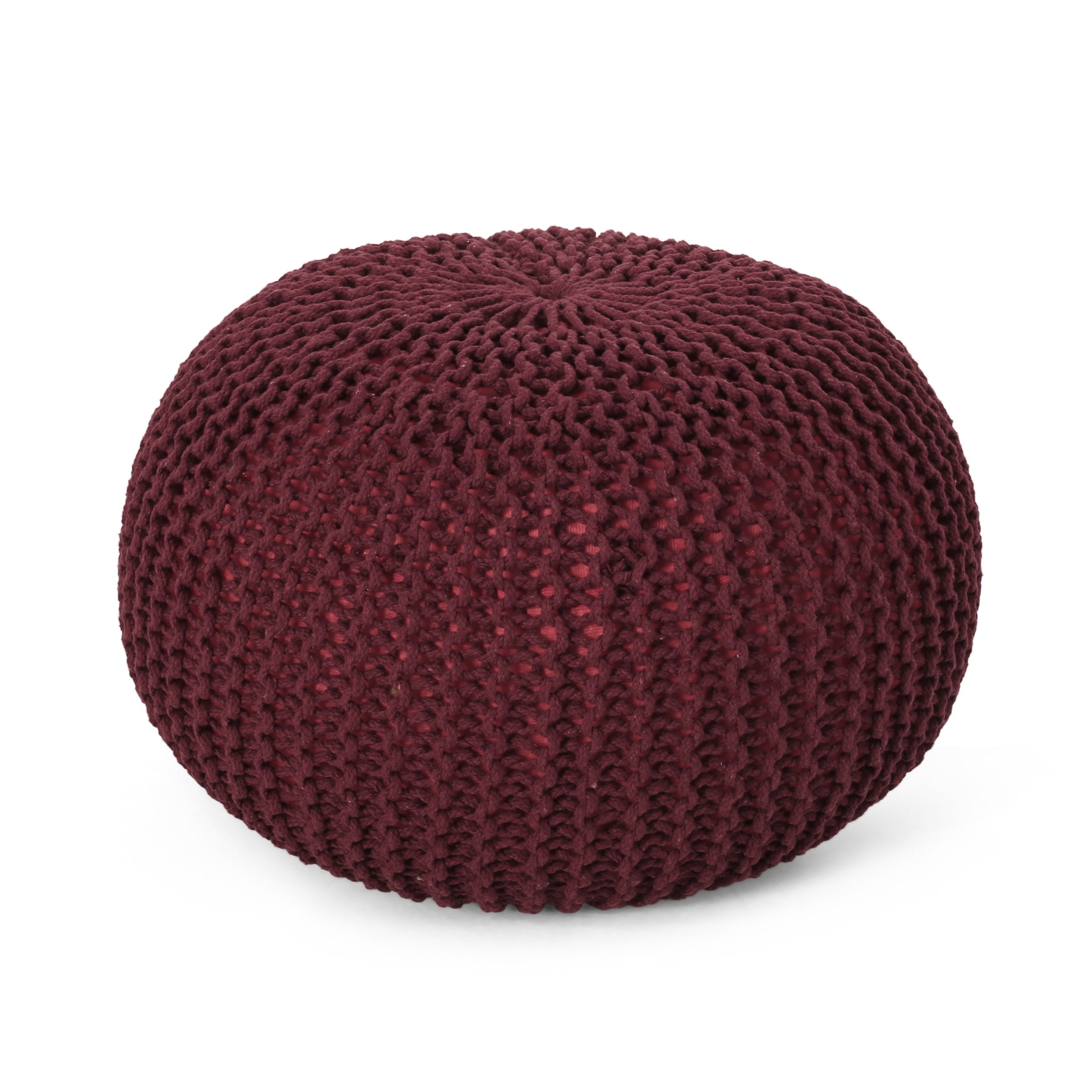 Belle Modern Knitted Cotton Round Pouf