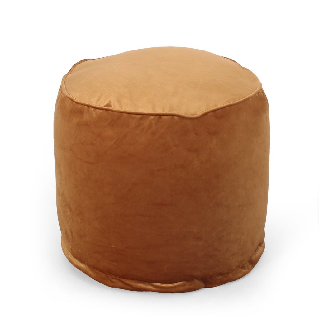 Bleckley Gwinnett Modern Velveteen Cylinder Pouf
