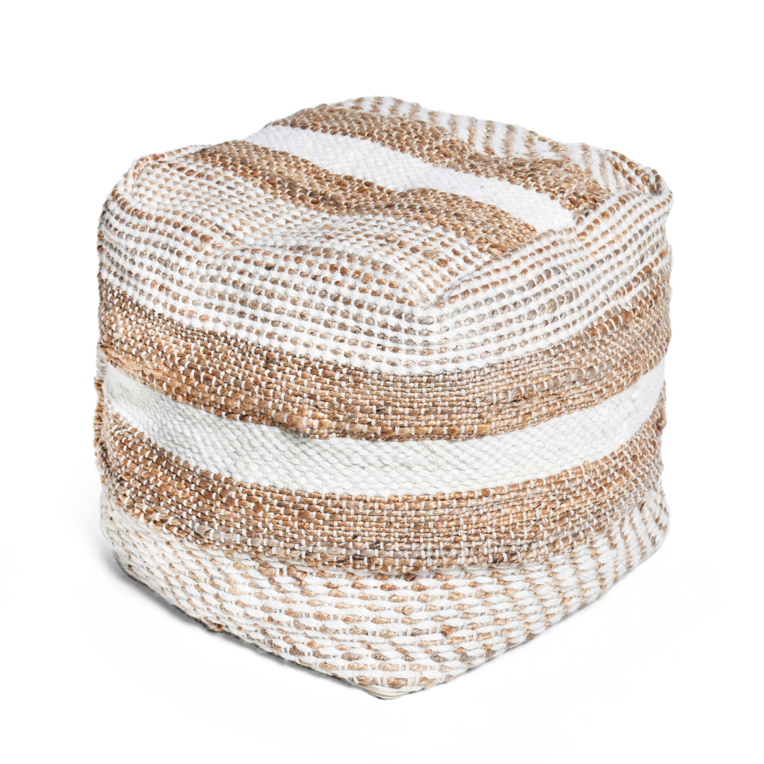 Lola Boho Handcrafted Fabric Cube Pouf