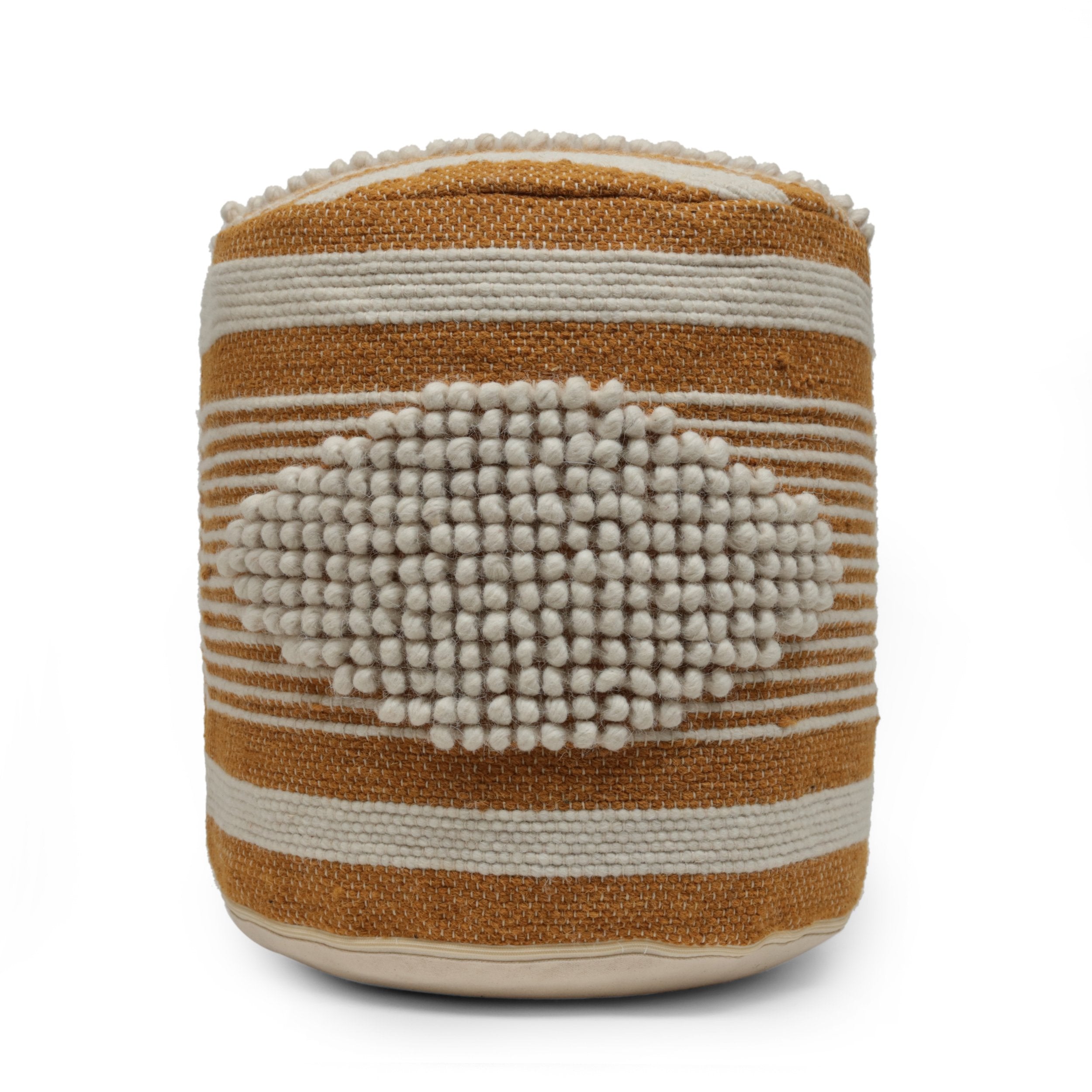 Villard Boho Handcrafted Fabric Cylinder Pouf