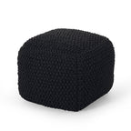 Teresa Modern Knitted Cotton Cube Pouf