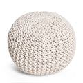Poona Handcrafted Round Knitted Pouf – Versatile Footrest & Extra Seating